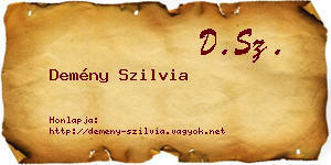 Demény Szilvia névjegykártya