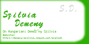 szilvia demeny business card